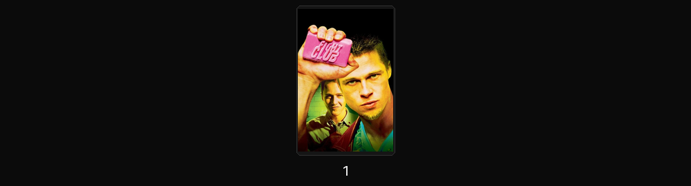 Favorite films, left to right in the numbered slots below. Complete posters in one compact row.
